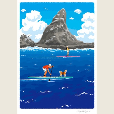 湘南・茅ヶ崎で描く、海を感じるイラストアート『ジークレーアートフレーム　SL-17』(小:八つ切)