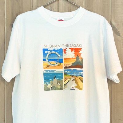 湘南・茅ヶ崎で描く、海を感じるイラストアート『湘南ランドスケープ』Tシャツ Lサイズ