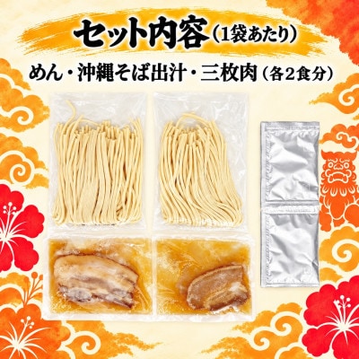 【与那覇食品】本格的な沖縄そばの味をご家庭で!沖縄そば4食セット