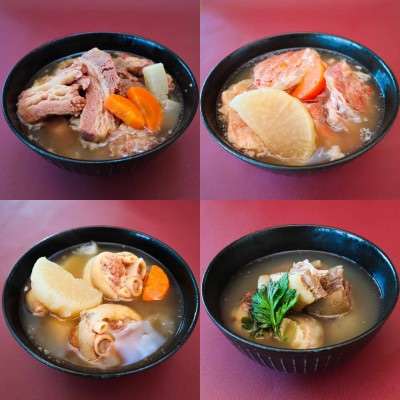 【沖縄の郷土料理】呉屋ストアー自慢の牛汁・軟骨ソーキ汁・てびち汁・やぎ汁 各2人前(計8人前)