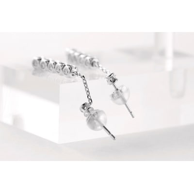 Deliciae　K18WG　三面ダイヤ【0.5ct】ピアス　K04016-H