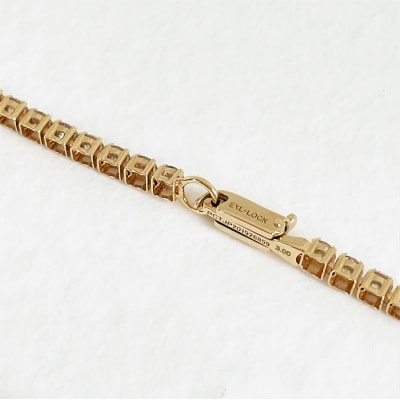 K18YG テニスブレスレット ライトブラウンダイヤモンド【3.00ct