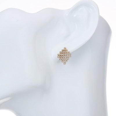  K18YG シルキータッチテニスチェーン[ひし形]ピアス 1.0ct TI-1156