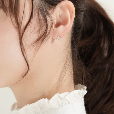 K18ピンクゴールド ドロップデザインダイヤピアス 0.34ct 43-6283