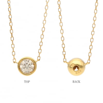 K18イエローゴールドシンプルダイヤモンドネックレス(0.3ct)60-8695