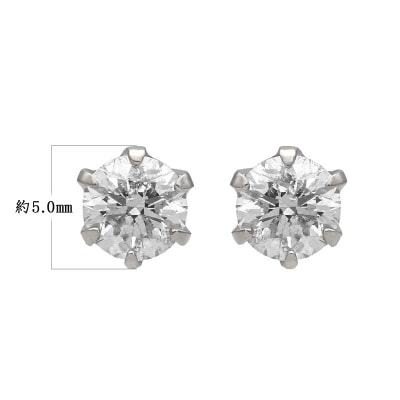 Pt900 ダイヤモンドスタッドピアス(0.6ct) 40-2377