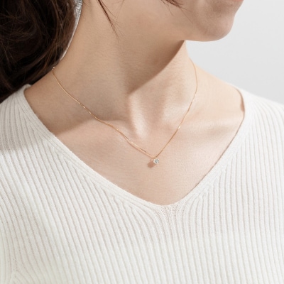 K18イエローゴールド　0.4ctダイヤモンドペンダント 63-4032