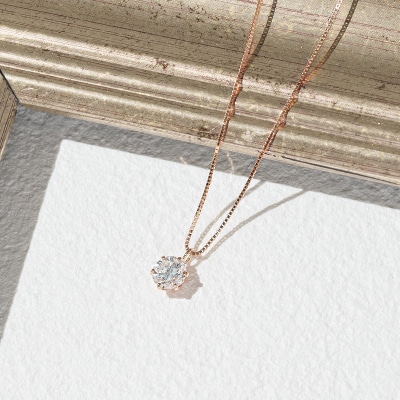 K18ピンクゴールド　0.4ctダイヤモンドペンダント 63-4033