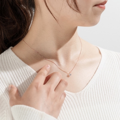 K18ピンクゴールド　0.4ctダイヤモンドペンダント 63-4033