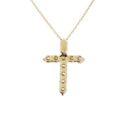 甲府市で製造 18金製 クロス ダイヤモンド ネックレス 0.3ct [1523147]