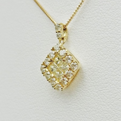 甲府市発 k18イエローゴールド ダイヤモンドペンダント 0.5ct [PP-2990-1YG]