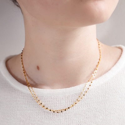 K24 pure gold/ピュアゴールド 2連ネックレス 0014199