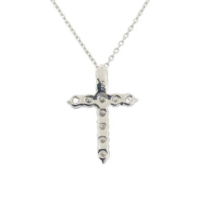 甲府市で製造 プラチナ製 クロス ダイヤモンド ネックレス 0.3ct [SIN13032P]