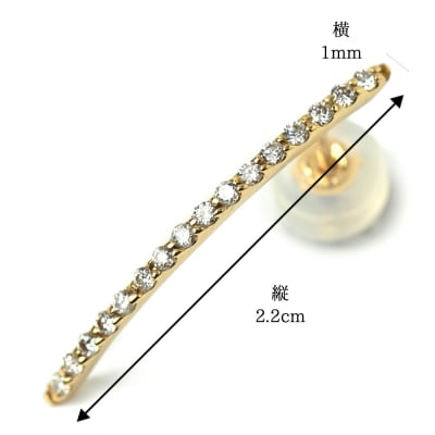 K18 straight line/スターライトライン ダイヤモンド ピアス 0014591