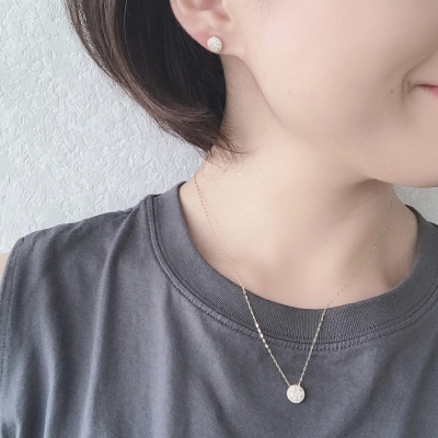 [MADE IN KOFU]K18 ダイヤパヴェネックレス Sサイズ TI-482