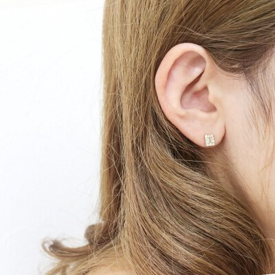 甲府市発 k18イエローゴールド ダイヤモンド ピアス 0.3ct [PS-0766YG]