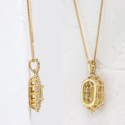 甲府市発 k18 イエローゴールド ダイヤモンド ペンダント 0.7ct [WP-3703YG]