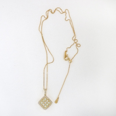 甲府市発 k18イエローゴールド ダイヤモンド ペンダント 1.0ct [PP-2737YG]