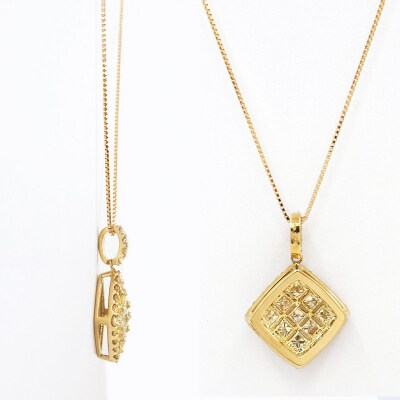 甲府市発 k18イエローゴールド ダイヤモンド ペンダント 1.0ct [PP-2737YG]