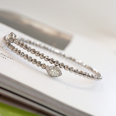 甲府市発 ダイヤモンド ブレスレット プラチナ 0.4ct 形状記憶 [PB-0095-1PTm]