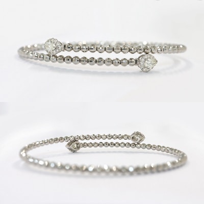 甲府市発 ダイヤモンド ブレスレット プラチナ 0.4ct 形状記憶 [PB-0095-1PTm]