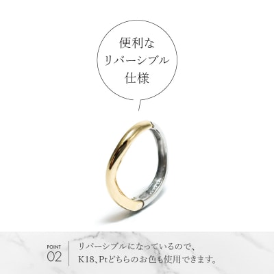 K18/Pt950 ウェーブイヤーカフ　EA-1151