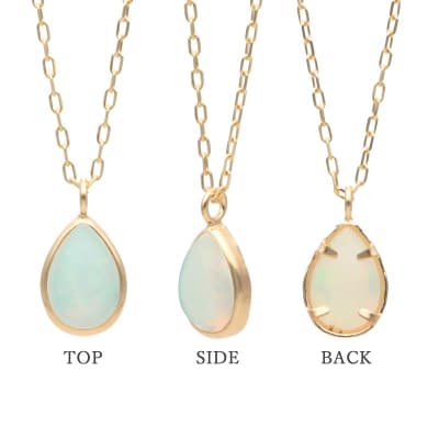 【L&Co.】K10 ペアシェイプオパールネックレス(63-7996)