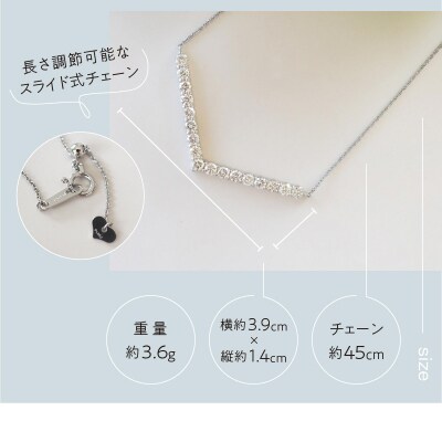 [MADE IN KOFU]PT900/PT850 D1.0ct V字モチーフネックレスTI-972