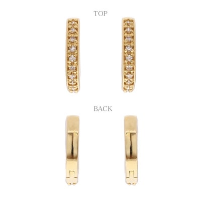 K18イエローゴールド ダイヤモンドフープピアス(0.1ct)46-3426