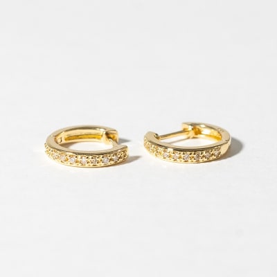 K18イエローゴールド ダイヤモンドフープピアス(0.1ct)46-3426