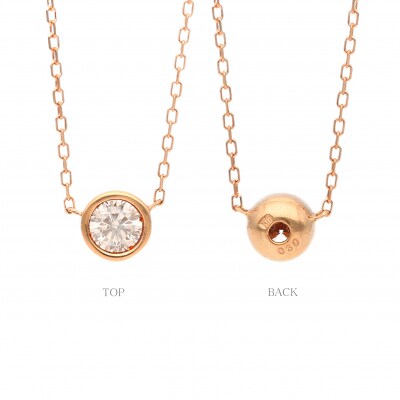 K18ピンクゴールド シンプルダイヤモンドネックレス(0.3ct)60-8953