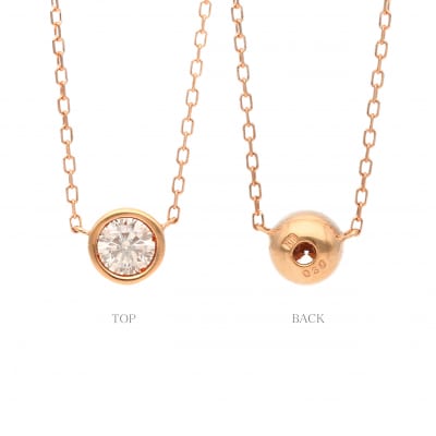 K18ピンクゴールド シンプルダイヤモンドネックレス(0.3ct)60-8953
