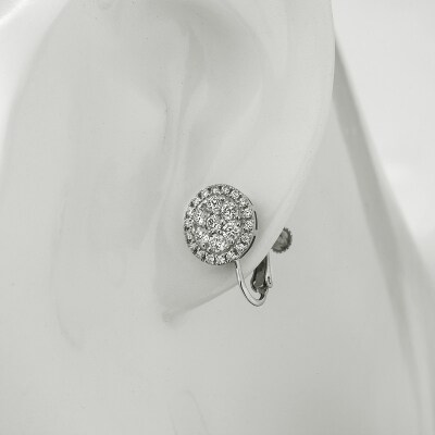 [MADE IN KOFU]PT900 ダイヤパヴェラウンドイヤリング TI-1076