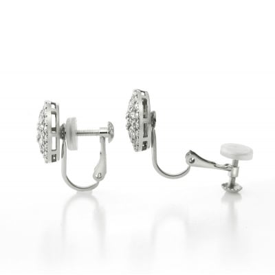 [MADE IN KOFU]PT900 ダイヤパヴェラウンドイヤリング TI-1076