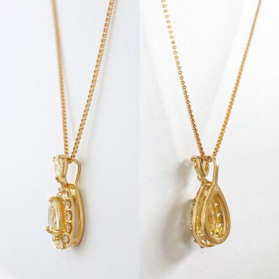 甲府市発 K18イエローゴールド ダイヤモンドペンダント 0.35ct [WP-3273YG]