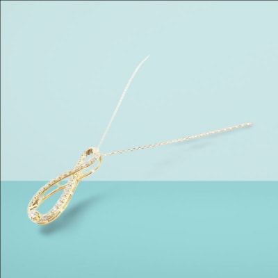 18金製 ハート&キューピッドダイヤ 0.5ct インフィニティー ネックレス 【1458376】