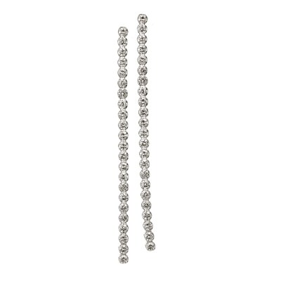 PT900 シルキータッチテニスチェーン[シングル]ピアス 1.0ct TI-1142