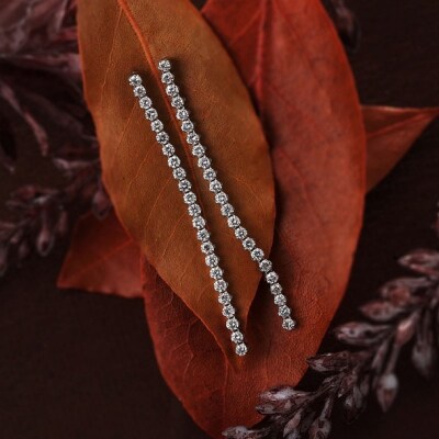 PT900 シルキータッチテニスチェーン[シングル]ピアス 1.0ct TI-1142