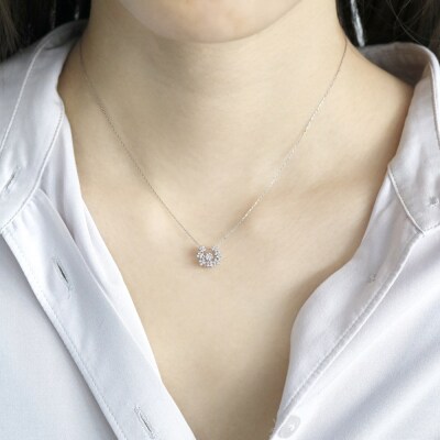 ダンシングストーンダイヤペンダント【Snow】プラチナ・0.15ct (FTW-3756)