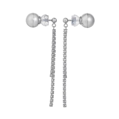 テニスチェーンピアス【flow thread】プラチナ・0.80ct　TE-1049