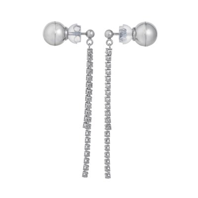 テニスチェーンピアス【flow thread】プラチナ・0.80ct　TE-1049