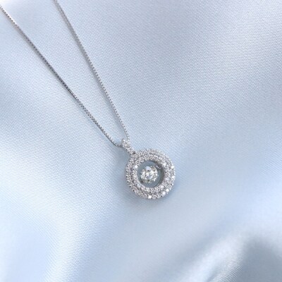 ダンシングストーンダイヤペンダントBrillianceプラチナ0.15ct人気NO1FTW-0091