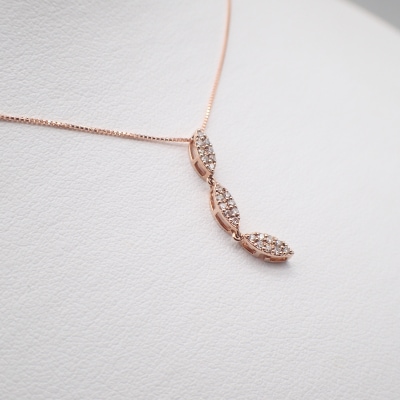ジュエリー産地甲府 K18ピンクゴールド2WAYダイヤネックレス 0.20ct　82027