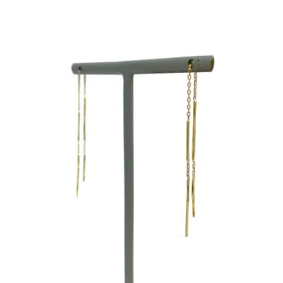 K18　ゴールド　バー&チェーンアメリカピアスGMJ-1050