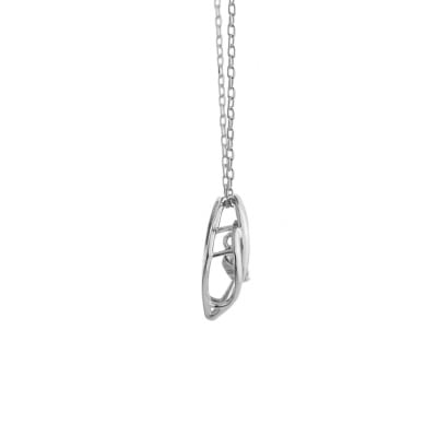 ダンシングストーンダイヤペンダントlove pretzelK10WG・0.05ct D10-0065