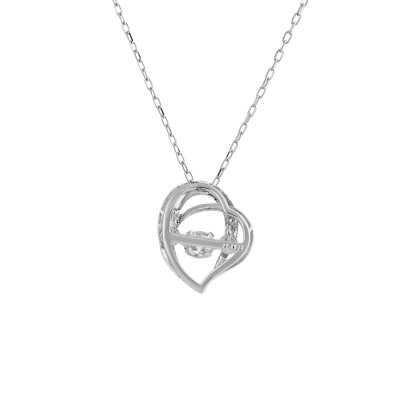 ダンシングストーンダイヤペンダントlove pretzelK10WG・0.05ct D10-0065