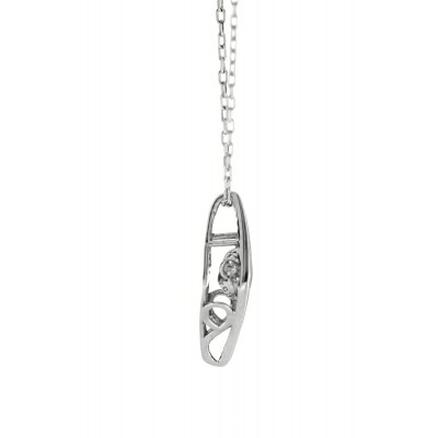 ダンシングストーンダイヤペンダントネックレス【shine】K10WG・0.05ct　D10-0012