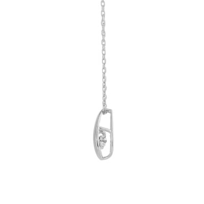 ダンシングストーンダイヤペンダントネックレスmermaid K10WG0.05ct D10-0088