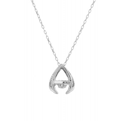 ダンシングストーンダイヤペンダントネックレスmermaid K10WG0.05ct D10-0088