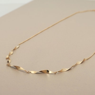 K18　ゴールド　ダブルテクスチャーネックレスGMJ-8018